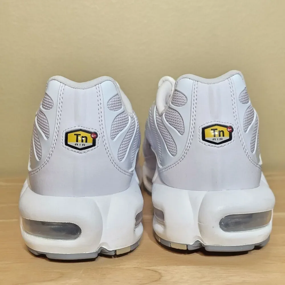 Nike Air Max Plus Triple White Running Shoes 604133-139 Men's Size 12